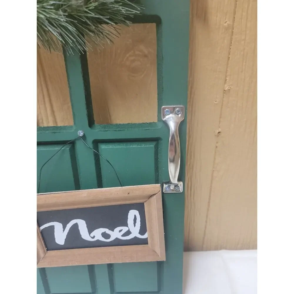 Wooden Christmas Door with Wreath Hanging Door Decor 20